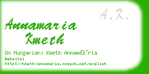 annamaria kmeth business card